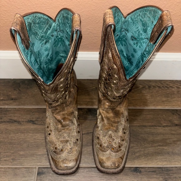 Women’s Cowboy boots- Corral tan/gold - Picture 6 of 9